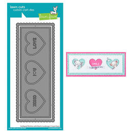 Lawn Fawn - Lawn Cuts Dies - Scalloped Slimline With Hearts: Landscape LF2476