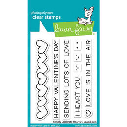 Lawn Fawn - Clear Stamps - Simply Celebrate Hearts LF2722