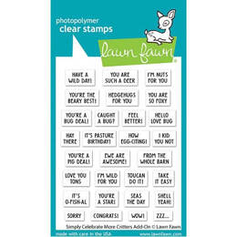 Lawn Fawn - Clear Stamps - Simply Celebrate More Critters Add-On LF3166