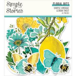Simple Vintage Lemon Twist Bits & Pieces Die-Cuts 41/Pkg - Floral