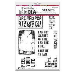 Dina Wakley Media Stamps - Stencil Alphas MDR77855