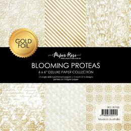 Paper Rose 6x6 Paper Collection - Blooming Proteas Gold Foil 30768