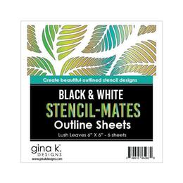 Gina K Designs Stencil-Mates Black and White Outline Sheets - Lush Leaves