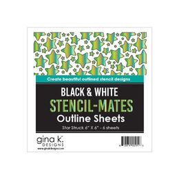 Gina K Designs Stencil-Mates Black and White Outline Sheets - Star Struck