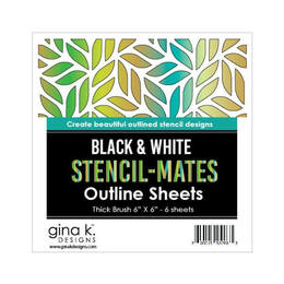 Gina K Designs Stencil-Mates Black and White Outline Sheets - Thick Brush