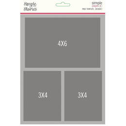 Simple Stories Simple Pages Page Template - (1) 2-3"X4" & 1-4"X6"
