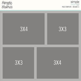 Simple Stories Simple Pages Page Template - (1) 2-3"X4" & 2-3"X3"