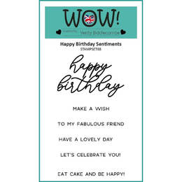 Wow! Embossing Clear Stamp (A7) - Happy Birthday Sentiments (by Verity Biddlecombe)