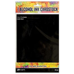 Tim Holtz Alcohol Ink Cardstock - Black Matte 5x7 (10 Sheets) TAC65487