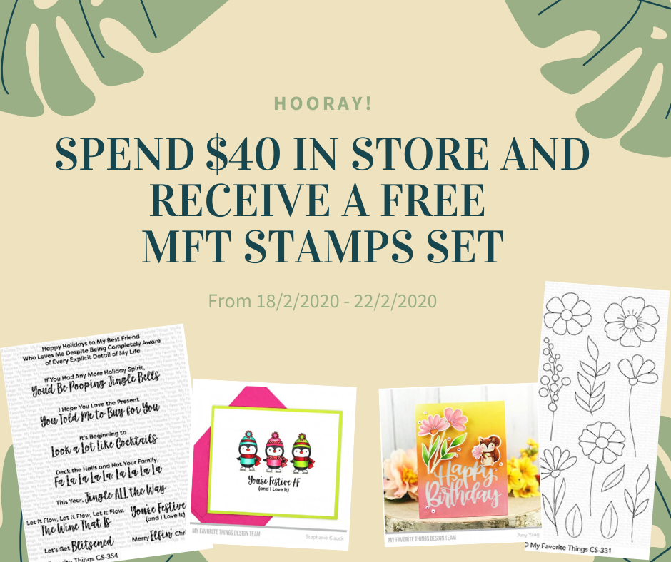 Receive a free set of MFT stamps when a purchase over $40 image